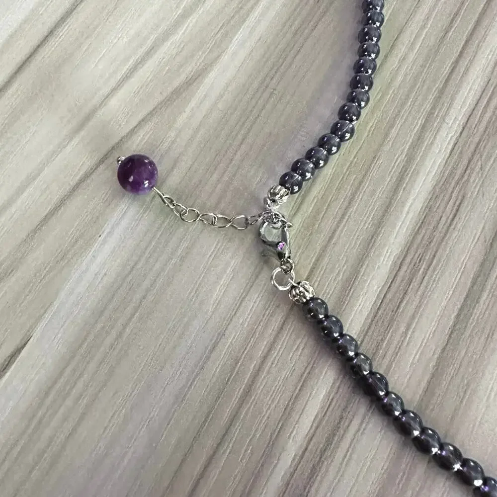 purple graduated faux‎ pearl necklace 2 mm - 8 mm 18” long with 2.5” extension - Picture 5 of 5